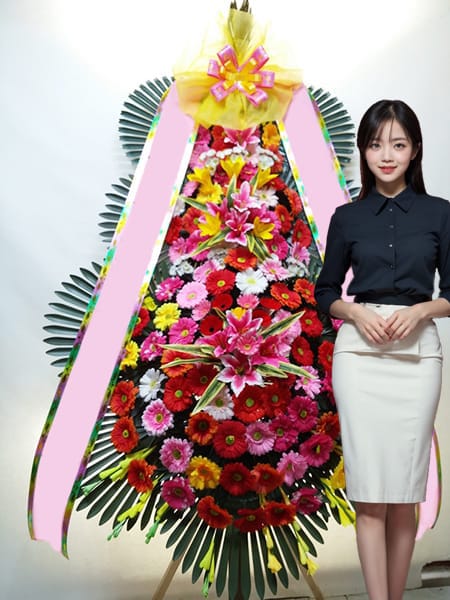 더뉴컨벤션웨딩 3단화환 고급형